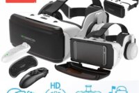 Virtual Reality VR Glasses IMAX Huge Screen 3D Glasses Google Cardboard Box VR Helmet for 4.5-6.53" Phone,Support Game Joysticks