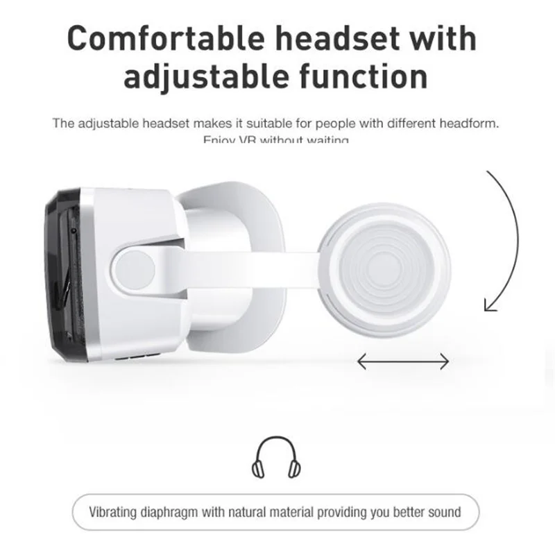 VR Glasses 3D Virtual Reality Glasses Stereo Headset Version for 5.5-7 Inch Mobile Phones, Support Joystick