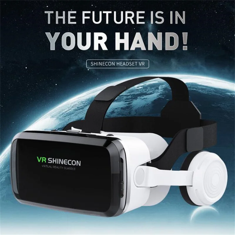 VR Glasses 3D Virtual Reality Glasses Stereo Headset Version for 5.5-7 Inch Mobile Phones, Support Joystick