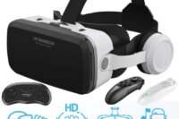 VR Glasses 3D Virtual Reality Glasses Stereo Headset Version for 5.5-7 Inch Mobile Phones, Support Joystick