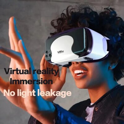 VR Virtual Reality 3D Smart Glasses Stereo Helmet Headset With Remote Controller For IOS Android Smartphones Virtual World 7" - Image 4