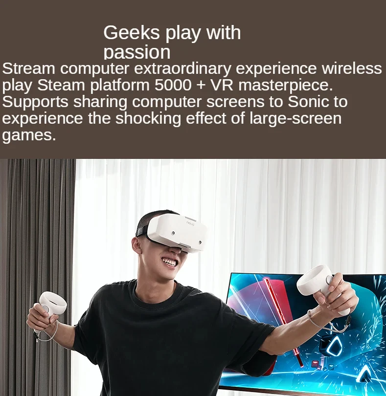 Original Nolo Sonic All-in-One Virtual Reality Glasses Premium VR Streaming Game 3D Headset True 4K HD Display 3D Surround Sound
