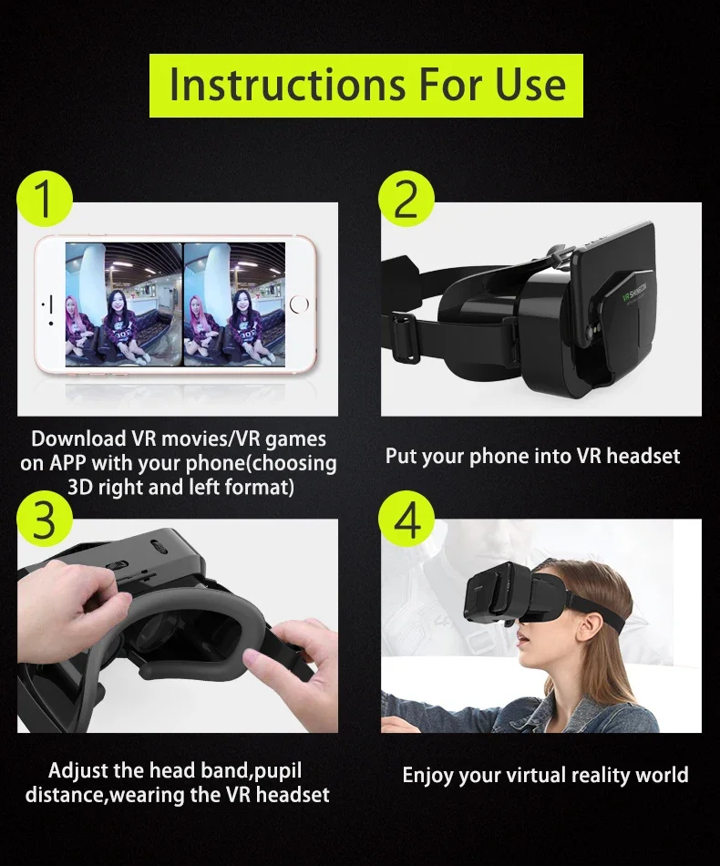 VR Glasses Virtual Reality VR Headset 3D Glasses VR Goggles For TV Movies Video Games Compatibale iOS  Android Smartphone Within