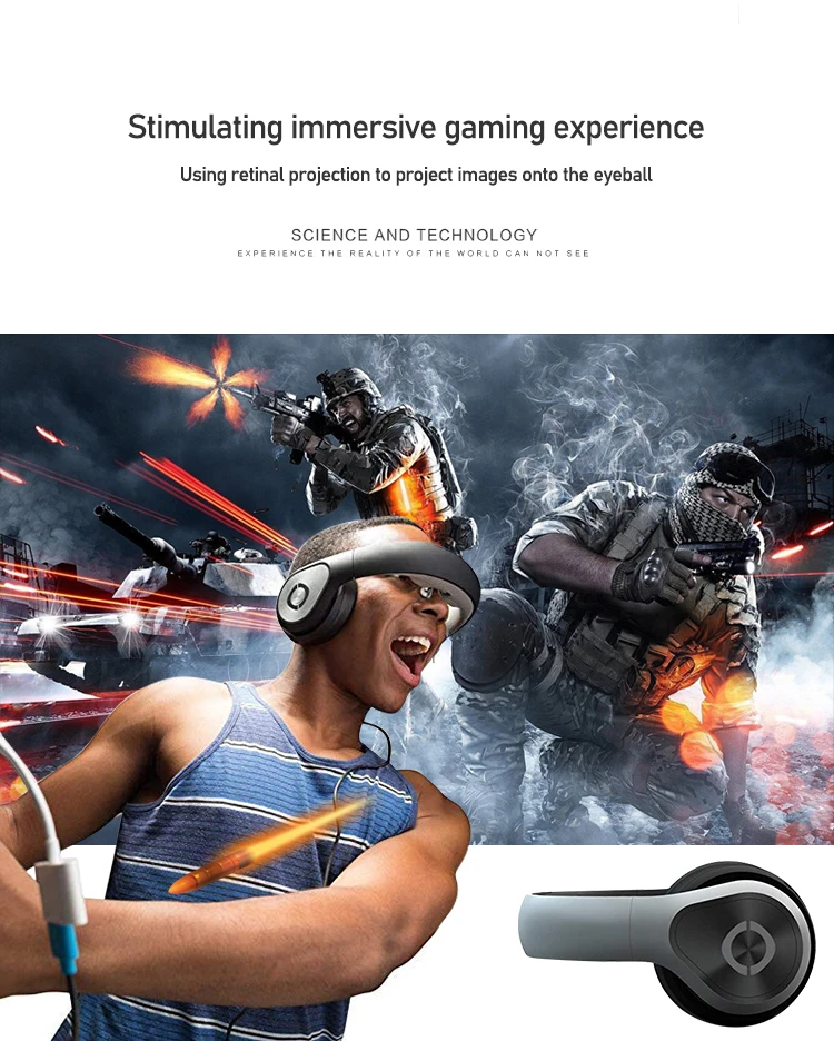 All-in-one VR Headset Audio with Video Adjustable Pupil Distance 360° Panoramic Viewing 3D Private Theater