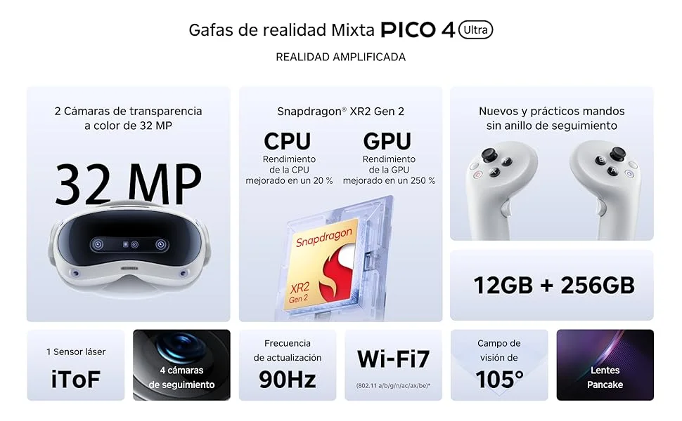 Original PICO 4 Ultra VR MR Headset 3D Wireless VR Glasses 6DOF Virtual Reality 4K Display for Steam Games All-in-one