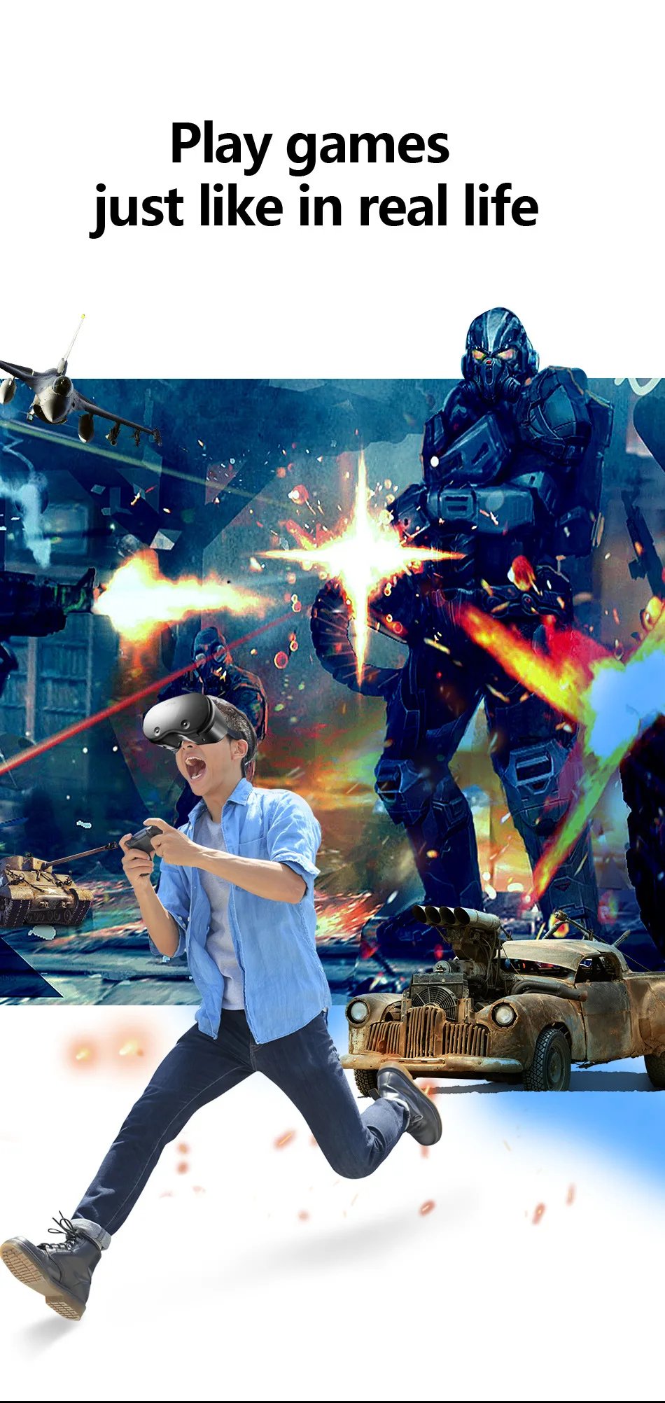 VRG Pro X7 3D Helmet Virtual Reality VR Glasses Smartphone Lense With Controller Headphone For 5 To 7 Inches Blue Light Glasses