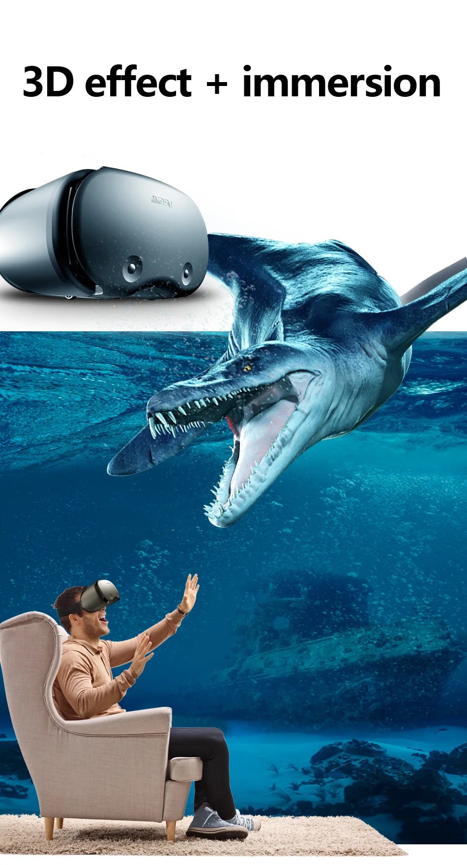 VRG Pro X7 3D Helmet Virtual Reality VR Glasses Smartphone Lense With Controller Headphone For 5 To 7 Inches Blue Light Glasses