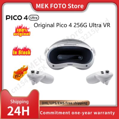 Original Pico 4 256G Ultra VR Headset Sport All-in-One Glasses Virtual Reality 3D 3D Smart 4K Display K+ Display Games Helmet