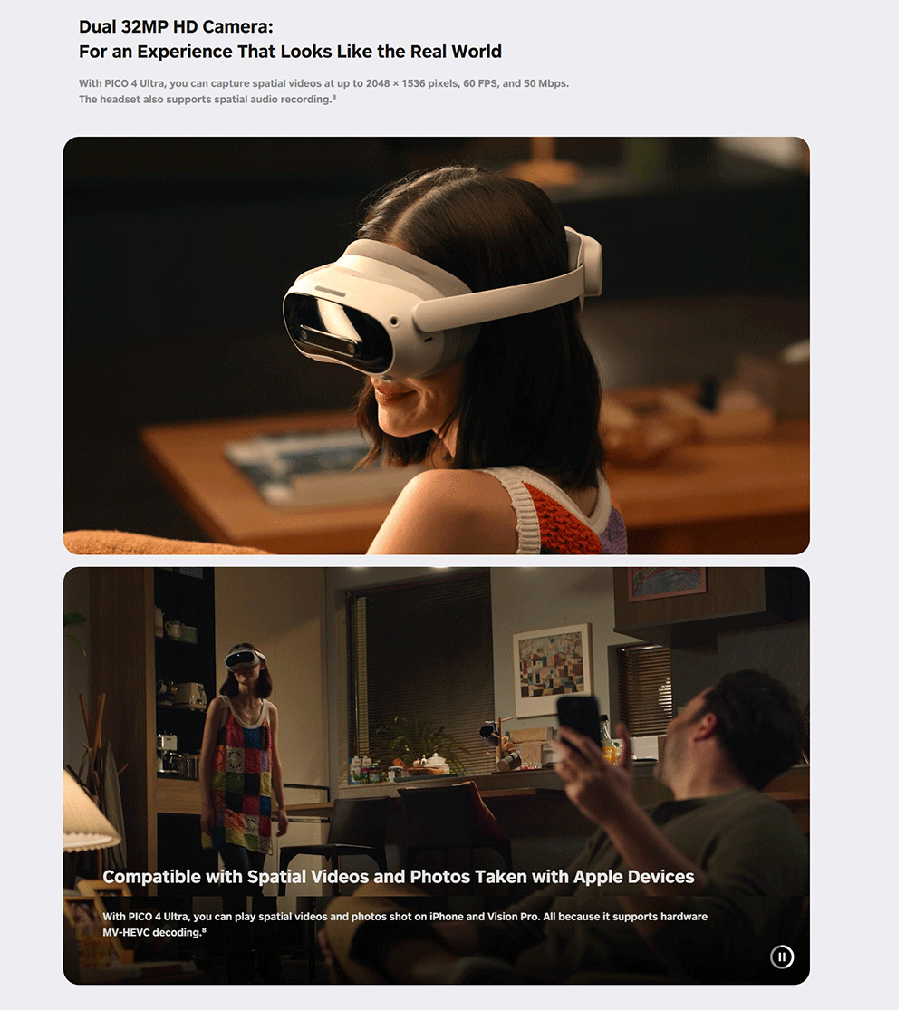 Original Pico 4 256G Ultra VR Headset Sport All-in-One Glasses Virtual Reality 3D 3D Smart 4K Display K+ Display Games Helmet