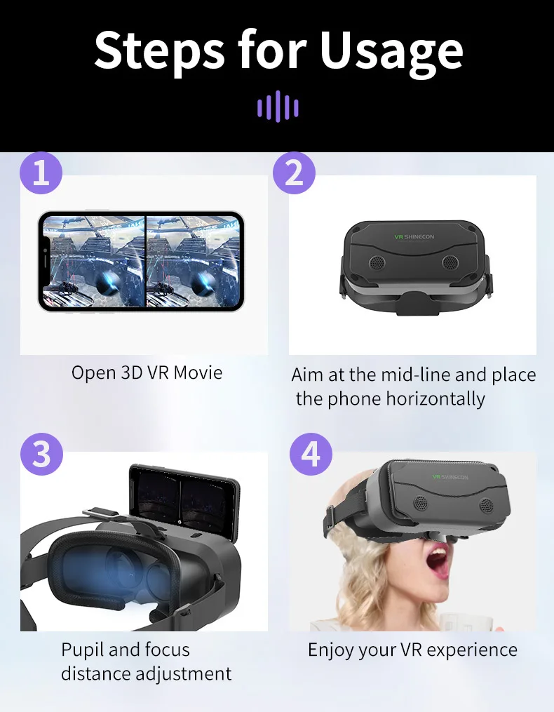 VR SHINECON G13 Virtual Reality Helmet 3D Glasses Casque Goggles Binoculars Smartphone Smart Phone Goggles Headset Accessories