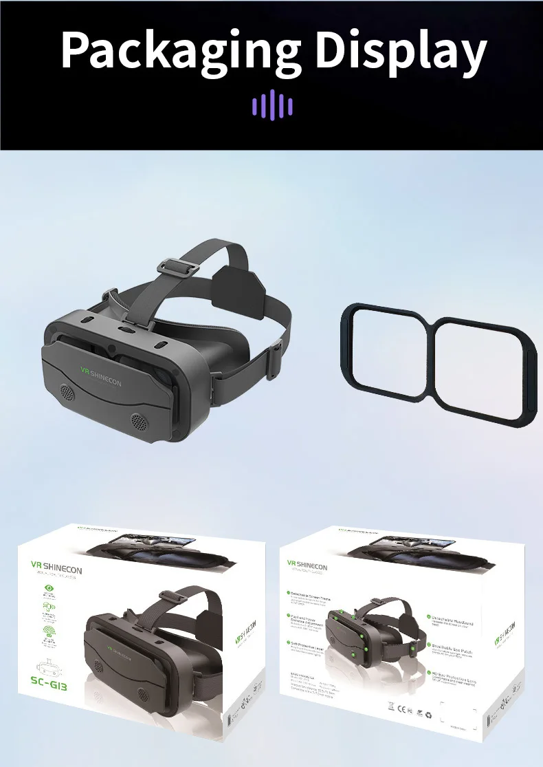 VR SHINECON G13 Virtual Reality Helmet 3D Glasses Casque Goggles Binoculars Smartphone Smart Phone Goggles Headset Accessories