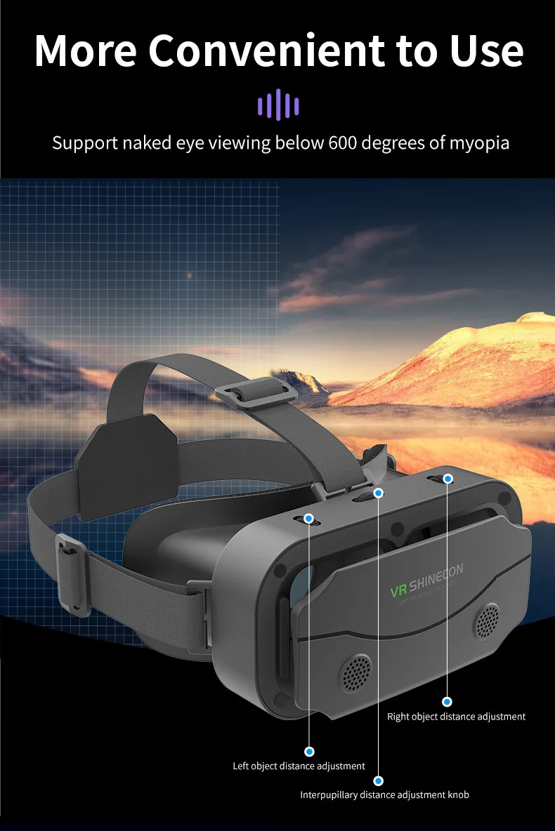 VR SHINECON G13 Virtual Reality Helmet 3D Glasses Casque Goggles Binoculars Smartphone Smart Phone Goggles Headset Accessories