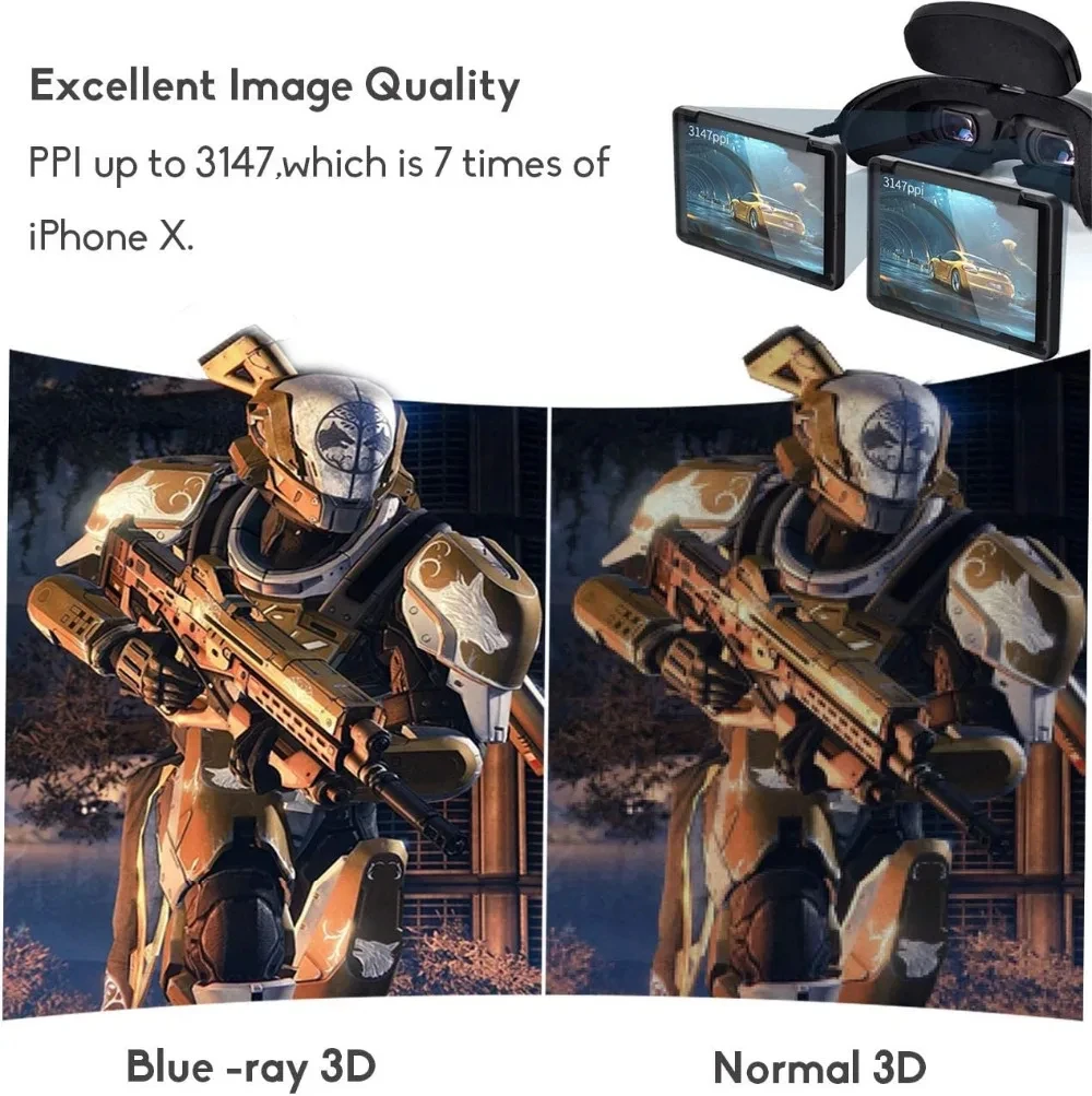 GOOVIS Pro VR Headset 4K Dual OLED Screens – 3D Private Cinema FPV Goggles for Drone Blu-ray & Game Console Compatible HD VR