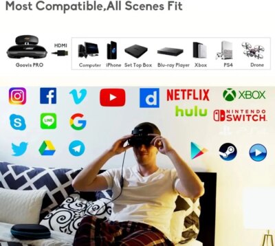 GOOVIS Pro VR Headset 4K Dual OLED Screens – 3D Private Cinema FPV Goggles for Drone Blu-ray & Game Console Compatible HD VR - Image 3