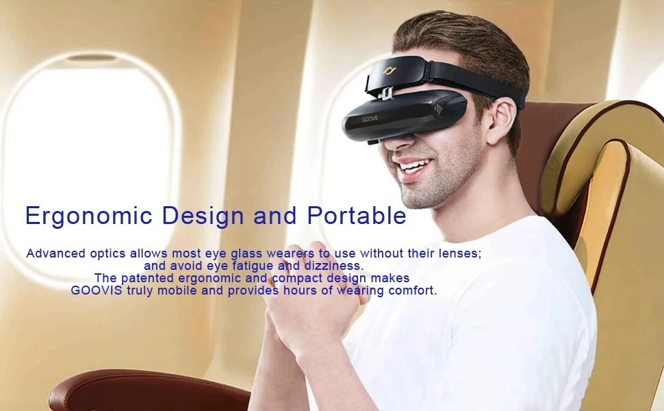 GOOVIS Pro VR Headset 4K Dual OLED Screens – 3D Private Cinema FPV Goggles for Drone Blu-ray & Game Console Compatible HD VR