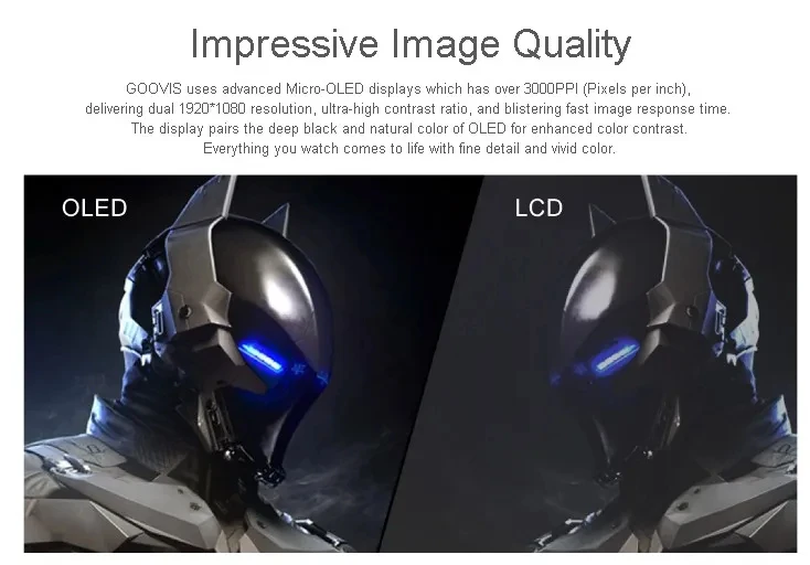 GOOVIS Pro VR Headset 4K Dual OLED Screens – 3D Private Cinema FPV Goggles for Drone Blu-ray & Game Console Compatible HD VR