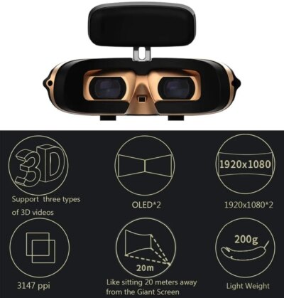 GOOVIS Pro VR Headset 4K Dual OLED Screens – 3D Private Cinema FPV Goggles for Drone Blu-ray & Game Console Compatible HD VR - Image 2