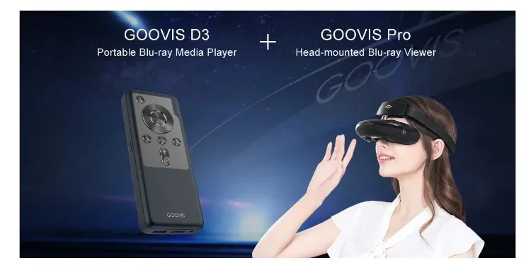 GOOVIS Pro VR Headset 4K Dual OLED Screens – 3D Private Cinema FPV Goggles for Drone Blu-ray & Game Console Compatible HD VR