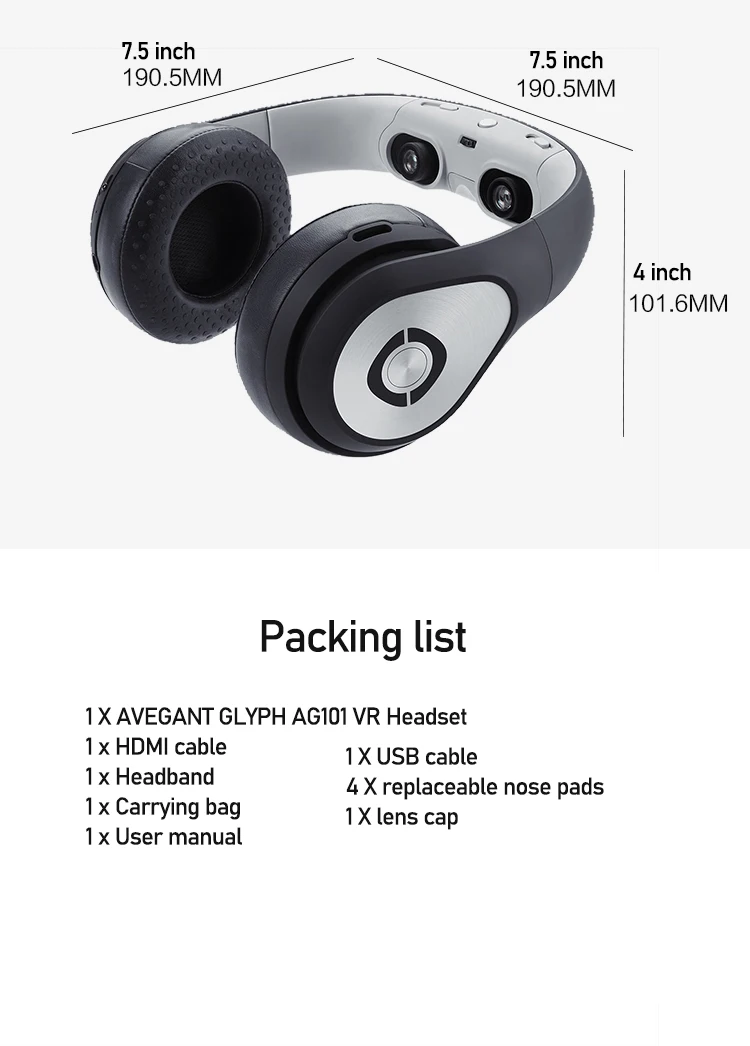 All-in-one VR Headset Audio with Video Adjustable Pupil Distance 2D / 3D Switching 360° Panoramic Viewing Private Theater