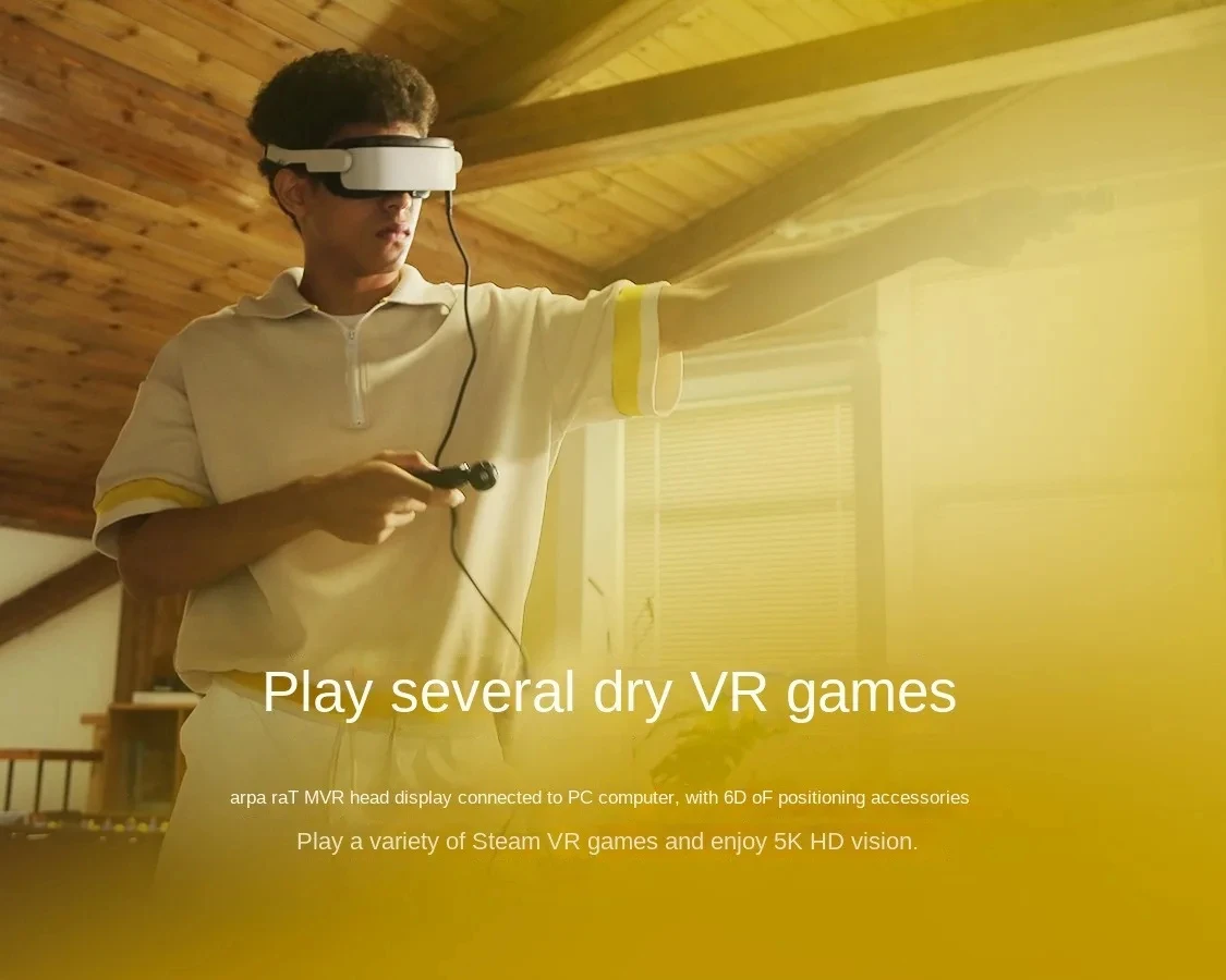 Arpara 5K VR Headset 3D Glasses Dual Micro-OLED 5120x2560 3514PPI Contrast 27% sRGB PC/Phone VR Helmet Steam VR Gaming