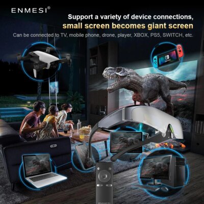 New Design ultra light and thin 3D Smart Video Glasses Virtual Reality Games 3d vr headset HD giant screen cinema smart glasses