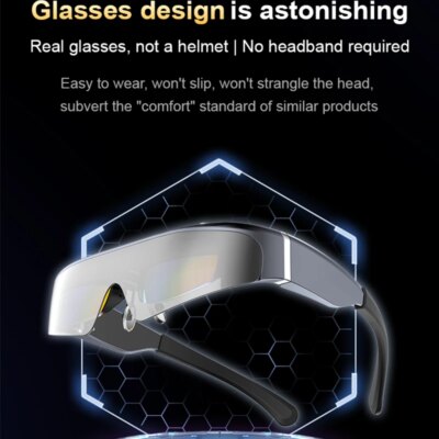 New Design ultra light and thin 3D Smart Video Glasses Virtual Reality Games 3d vr headset HD giant screen cinema smart glasses - Image 4