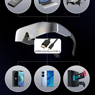 New Design ultra light and thin 3D Smart Video Glasses Virtual Reality Games 3d vr headset HD giant screen cinema smart glasses - Image 5