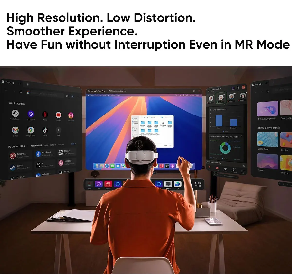 2024 New Original PICO 4 Ultra VR MR Headset 3D Wireless VR Glasses 6DOF Virtual Reality 4K Display for Steam Games All-in-one
