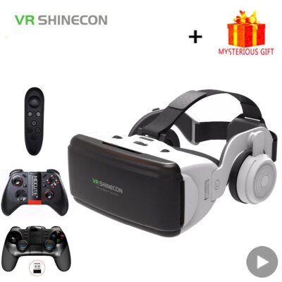 VR Shinecon Casque Helmet 3D Glasses Virtual Reality For Smartphone Smart Phone Headset Goggles Binoculars Video Game Wirth Lens