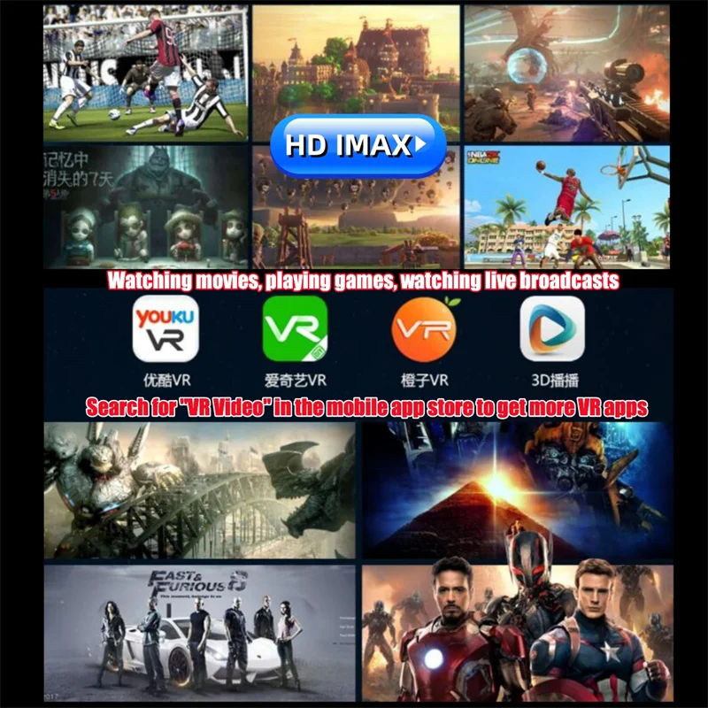 AR-X VR Glasses Virtual Reality 3D Glasses HD IMAX Game Cardboard VR Headset For 4.7-6.3