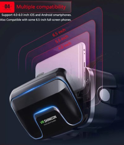 Shinecon Viar 3D Virtual Reality VR Glasses Headset Devices Helmet Lenses Goggles Smart For Smartphones Phone Cell Mobile Games - Image 6