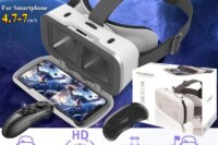 G15 IMAX Giant Screen Virtual Reality Glasses HD 3D Movie Google Cardboard Box VR Helmet for 4.7-7" Phone,Support Game Joystick