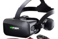 Original J20 4K Virtual Reality 3D Glasses Box Stereo VR Google Cardboard Headset Helmet for IOS Android Phone Max 6.7",Rocker