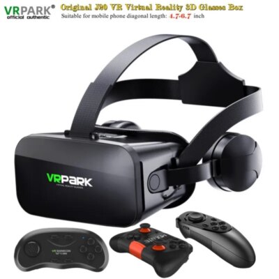 Original J20 4K Virtual Reality 3D Glasses Box Stereo VR Google Cardboard Headset Helmet for IOS Android Phone Max 6.7",Rocker