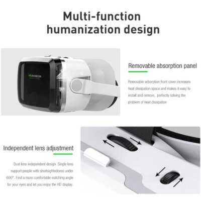 G04EB VR Glasses 3D Virtual Reality Glasses Google Cardboard Box Stereo Mic Headset Helmet for 5.5-7.2" Phone,Support Joystick - Image 3