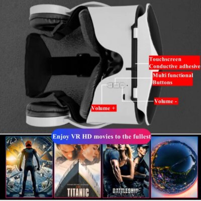 Original J70 4K Wireless Virtual Reality VR Glasses Stereo 3D Videos Google Cardboard Box Headset Helmet for Smartphone Max 6.7" - Image 3