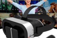V5 Virtual Reality VR Glasses IMAX 3D HD Video Google Cardboard Box VR Headset Helmet for Max 6.7" Phone,Support Game Controller