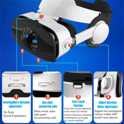 Virtual Reality VR Glasses for Phone IMAX Huge Screen 3D Glasses Google Cardboard Box VR Headset Helmet with Fan,Support Gamepad - Image 4