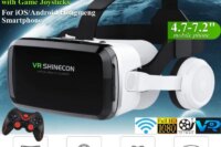 Wireless Virtual Reality VR Glasses IMAX Huge Screen 3D Movie Google Cardboard Box Headset for 4.7-7.2" Phone+2.4G Game Joystick