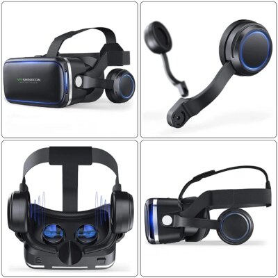 Shinecon VR Glasses Headset Virtual Reality Devices Lenses Goggles Helmet Viar 3D For Smartphones Smart Phone Headphones Hedset - Image 4