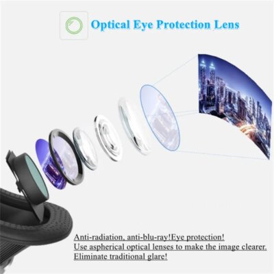 3D Virtual Reality VR Glasses For Phone Mobile Smartphones 7 Inch Headset Helmet Game Wirth Real Viar Goggles Devices Lenses Set - Image 4