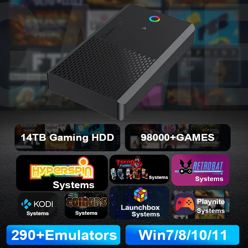 PEAPRIT 14TB Gaming HDD with Hyperspin Launchbox Retrobat Playnite Coinops 98K+ Retro Video Games Console for PS5/PS4/PS3/SWITCH PEAPRIT 14TB Gaming HDD with Hyperspin Launchbox Retrobat Playnite Coinops 98K+ Retro Video Games Console for PS5/PS4/PS3/SWITCH