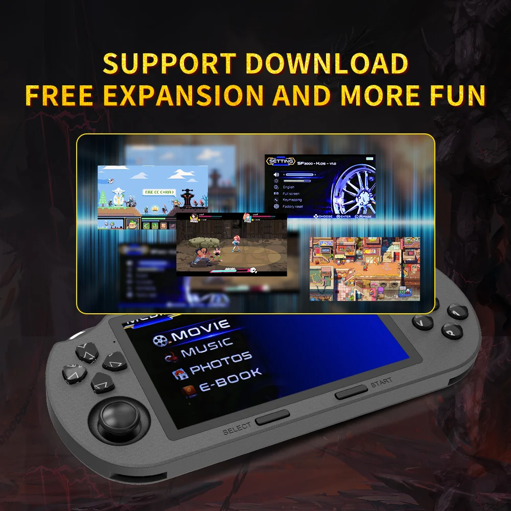 SF3000 Portable Mini Handheld Game Player 4.5 Inch IPS Screen Retro Video Game Console Built-in 20000+ Games for PS1/GBA/SFC SF3000 Portable Mini Handheld Game Player 4.5 Inch IPS Screen Retro Video Game Console Built-in 20000+ Games for PS1/GBA/SFC