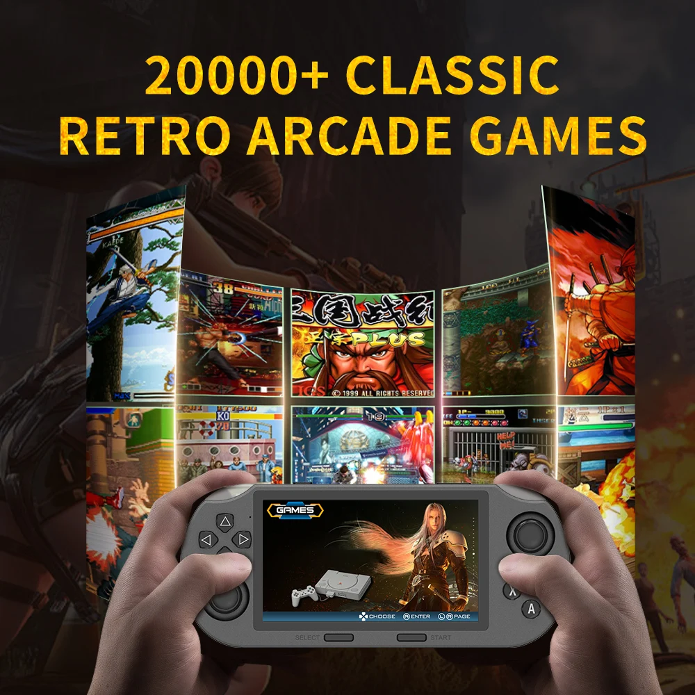 SF3000 Portable Mini Handheld Game Player 4.5 Inch IPS Screen Retro Video Game Console Built-in 20000+ Games for PS1/GBA/SFC SF3000 Portable Mini Handheld Game Player 4.5 Inch IPS Screen Retro Video Game Console Built-in 20000+ Games for PS1/GBA/SFC