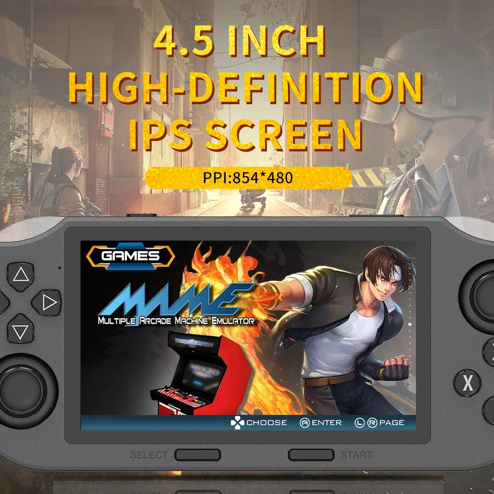 SF3000 Portable Mini Handheld Game Player 4.5 Inch IPS Screen Retro Video Game Console Built-in 20000+ Games for PS1/GBA/SFC SF3000 Portable Mini Handheld Game Player 4.5 Inch IPS Screen Retro Video Game Console Built-in 20000+ Games for PS1/GBA/SFC