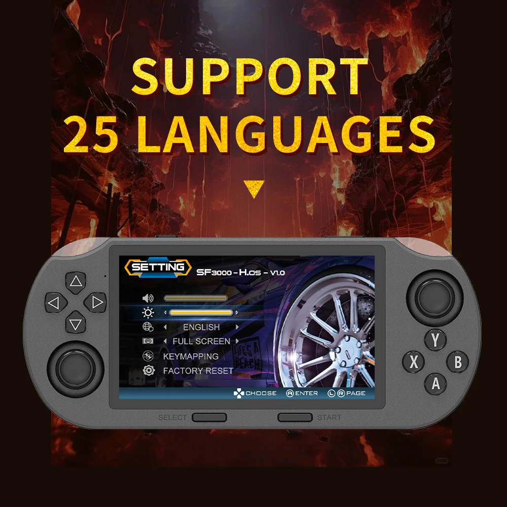 SF3000 Portable Mini Handheld Game Player 4.5 Inch IPS Screen Retro Video Game Console Built-in 20000+ Games for PS1/GBA/SFC SF3000 Portable Mini Handheld Game Player 4.5 Inch IPS Screen Retro Video Game Console Built-in 20000+ Games for PS1/GBA/SFC