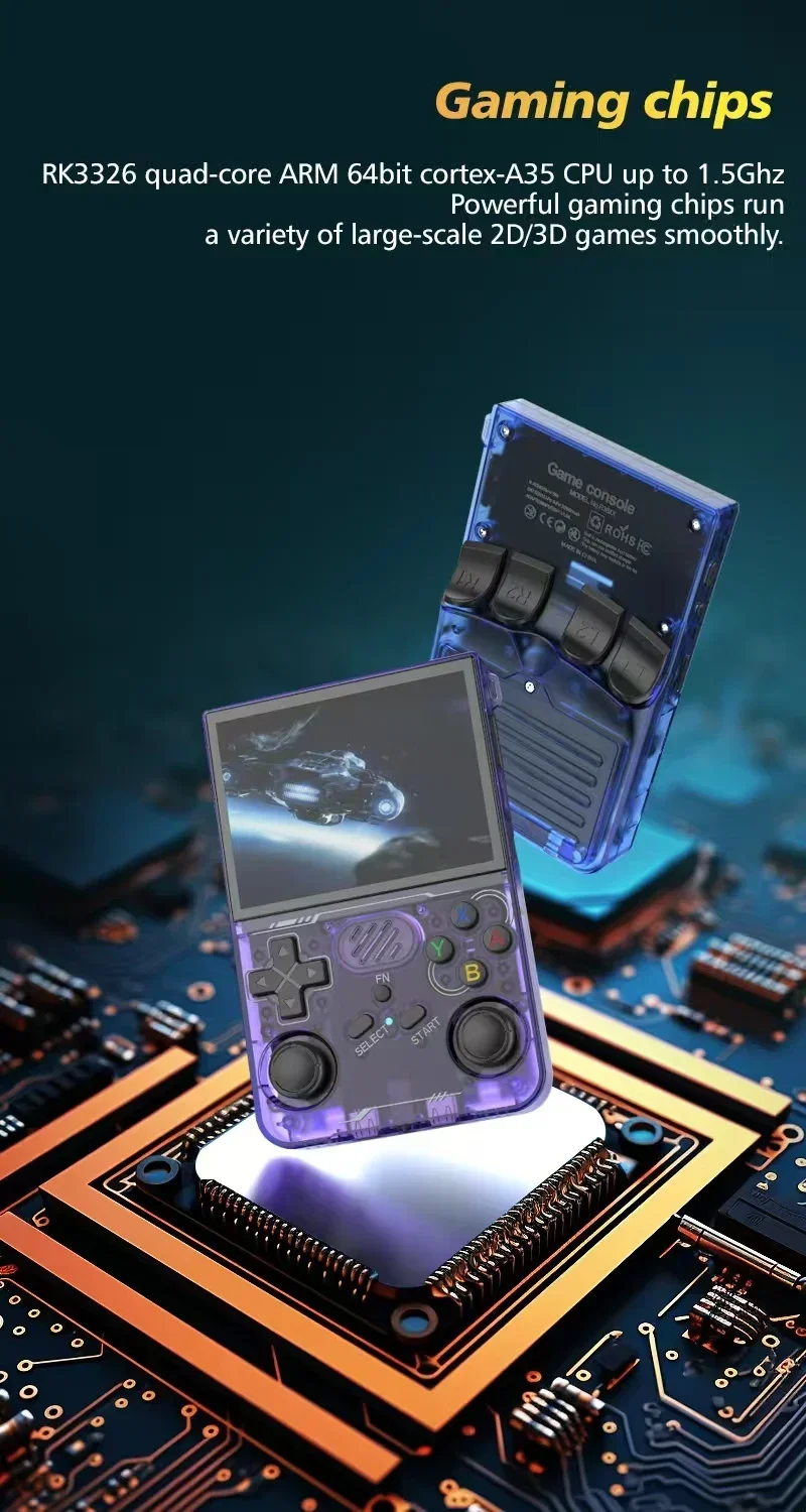 R36S updated R36XX Retro Handheld Game Console Linux ARKOS 3.5Inch IPS Screen Portable Pocket Video Player  Wi-Fi Games Kid Gift