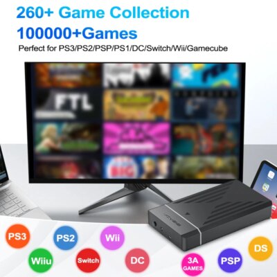 PEAPRIT 12TB Gaming HDD with Hyperspin Launchbox Retrobat Playnite 10K+ Retro Video Games Console for PS3/PS2/PS/Wii/WIIU/SWITCH - Image 3