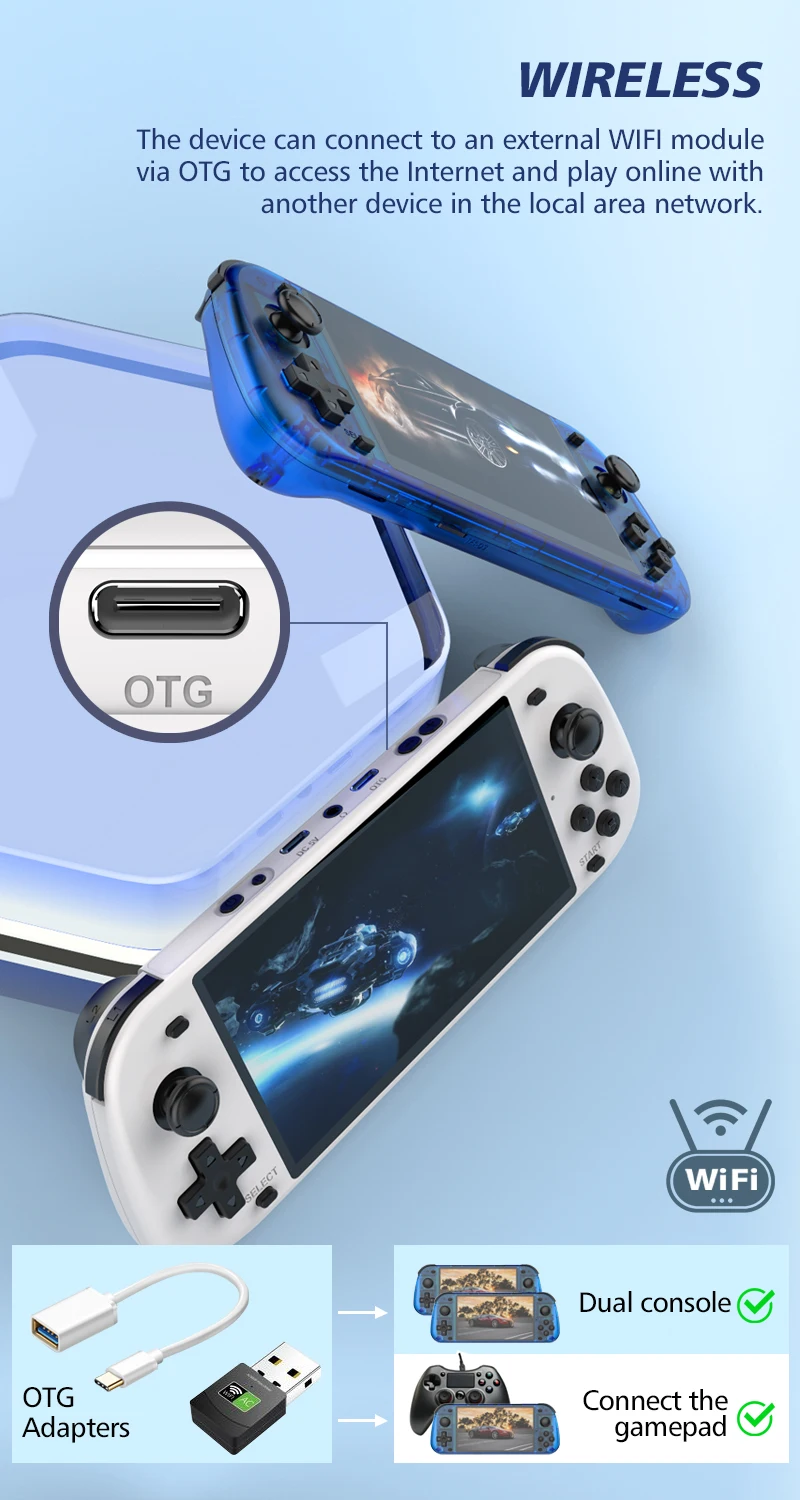New R50S Retro Handheld Game Console 5.1 Inch Large Screen Linux System 854*480 4200mAh Video Gaming Player Boy Gifts