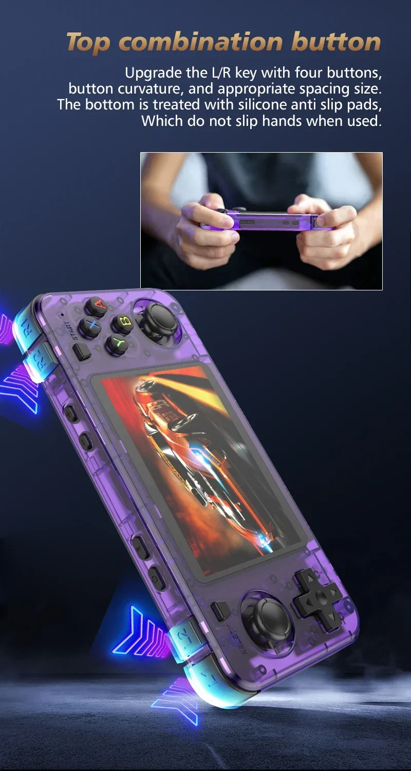 BOYHOM R36H Dual-RAM & Genuine Linux ARKOS Retro Handheld Classic Game Consoles 3.5 inch IPS Screen Portable Video Player